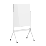 Single-Sided Mobile Magnetic Glass Whiteboard with Felt Back