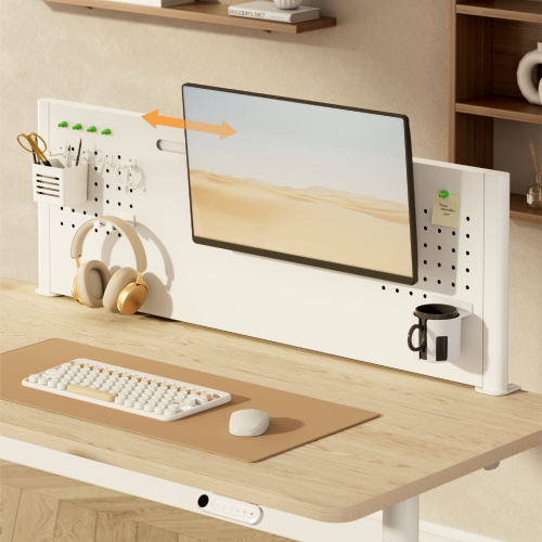 Clamp-On Desk Pegboard Shelf with Adjustable VESA Plate (For ≥1200mm Desktops)  STB25-01  from china(chinese)