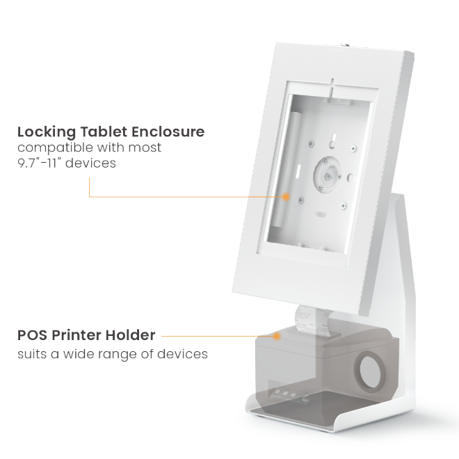 Anti-theft mPOS Tablet & Printer Stand (with Compact Printer Holder) PMM-03TS Compatible with 7.9”-11” tablets from china(chinese)