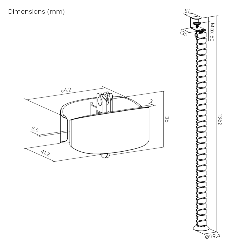 Cost-Effective Clamp-On Cable Management Spine CC10-15A Clamp with ease—versatile attachment for flexible setups from china(chinese)