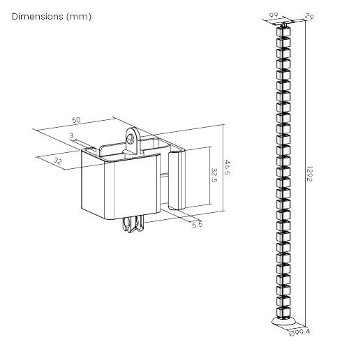 Cost-Effective Screw-Mounted Cable Management Spine CC10-16 Secure and steadfast—screw mount for reliable installation from china(chinese)