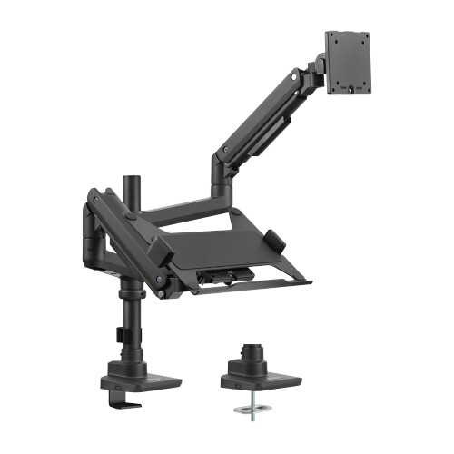 Fabulous Pole-Mounted Gas Spring Monitor Arm With Laptop Tray LDT69-C024P-ML Supports monitors up to 49’’ or weights ups to 20kg (44lbs) from china(chinese)