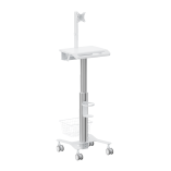 Height Adjustable Multi-Storage Modular Medical Cart with Monitor Mount