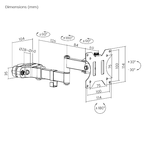 BRAZO PARA MONITOR DE MOVIMIENTO COMPLETO MONTAJE EN POSTE LDA35-112 Sin Paredes, Escritorios - Con Solo un Poste Servirá from china(chinese)