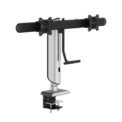 Heavy-Duty Vertical Lift Clamp-On Dual-Screen Monitor Stand