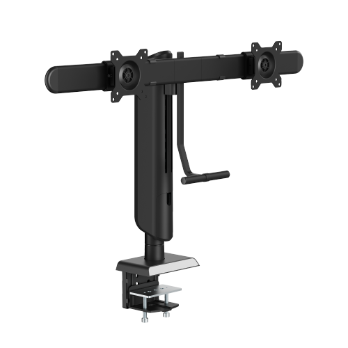 Heavy-Duty Vertical Lift Clamp-On Dual-Screen Monitor Stand LDT70-C02  from china(chinese)