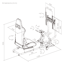 Classic Racing Simulator Cockpit with Single Monitor Mount