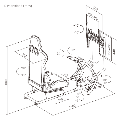 Classic Racing Simulator Cockpit with Single Monitor Mount LRS03-BS-KP02 A Professional Grade Product for the Sim Racers from china(chinese)