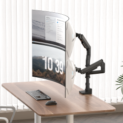 Fabulous Pole-Mounted Gas Spring Dual Monitor Arm With USB-A/USB-C Ports