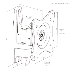 Anti-theft Aluminum Pivoting Wall Mount