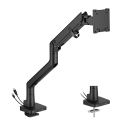 BoldGrip Heavy-Duty Gas Spring Monitor Arm with USB-A/USB-C Ports 