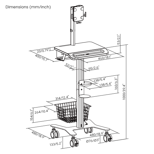 Multi-Storage Modular Medical Cart with Tablet Holder MED06-3 An advanced solution for more efficient patience care from china(chinese)
