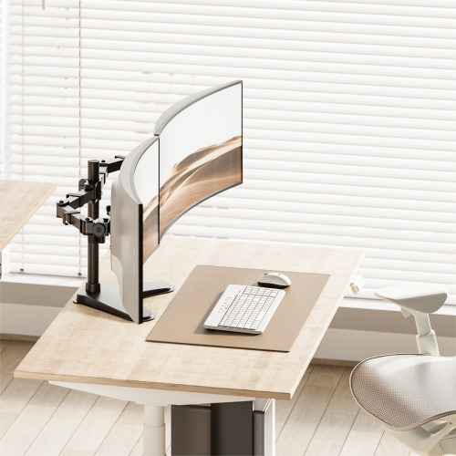 Heavy-Duty Articulating Dual Monitor Arm LDT91-T024 Boasting an impressive 20kg (44lbs) load capacity. from china(chinese)