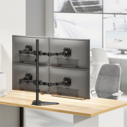 Heavy-Duty Articulating Quad Monitor Stand