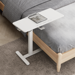 Mobile Folding Adjustable Side Table with MDF Tabletop