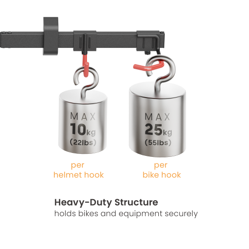 Catch-All Wall Mounted Bike Rack for 3 Bikes LBM09-03 Organize bikes and equipment in one place. from china(chinese)