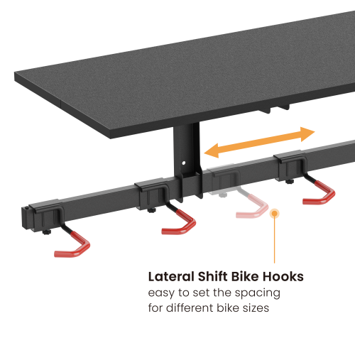 Catch-All Wall Mounted Bike Rack  with Overhead Shelf for 5 Bikes LBM09-05S  Organize bikes and equipment in one place. from china(chinese)