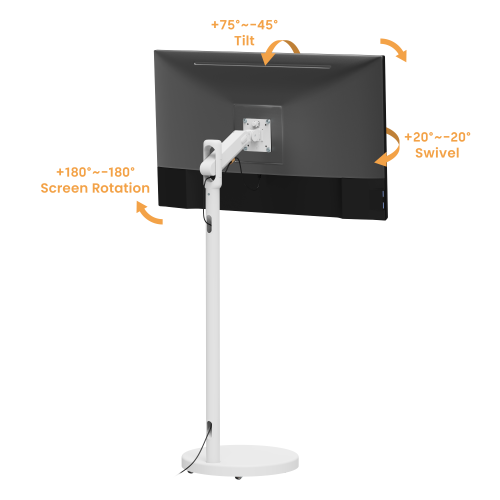 Fully-Adjustable Mobile Mechanical Spring Display Floor Stand (Max. VESA: 100x100) FS57-11TW  from china(chinese)