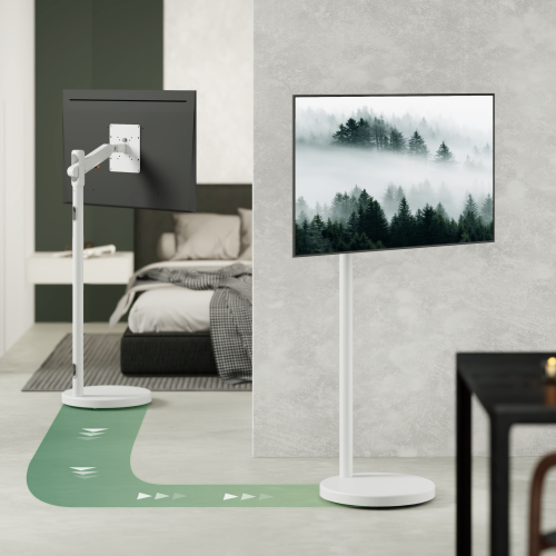 Fully-Adjustable Mobile Mechanical Spring Display Floor Stand (Max. VESA: 200x200) FS57-22TW  from china(chinese)