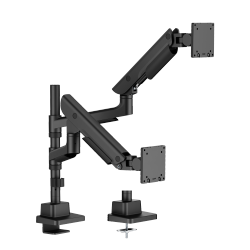 Hercules Heavy-Duty Pole-Mounted Gas Spring Dual Monitor Arm