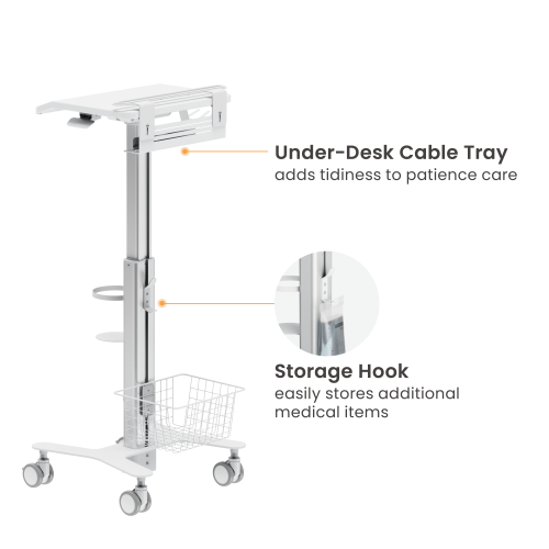Height Adjustable Multi-Storage Modular Medical Cart with Anti-Theft Laptop Holder MED05-4  An advanced solution for more ergonomic, efficient, and secured patience care from china(chinese)