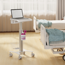 Height Adjustable Multi-Storage Modular Medical Cart with Anti-Theft Laptop Holder