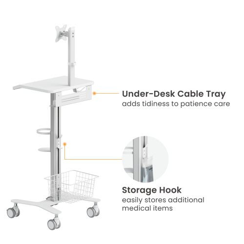 Multi-Storage Modular Medical Cart with Monitor Mount MED06-2  An advanced solution for more efficient patience care from china(chinese)