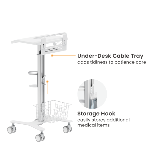 Multi-Storage Modular Medical Cart with Anti-Theft Laptop Holder MED06-4  An advanced solution for more efficient and secured patience care from china(chinese)