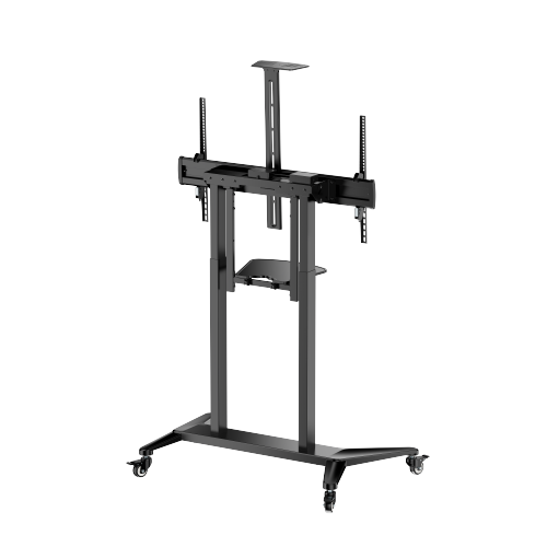 Motorized Height-Adjustable TV Cart with Storage Shelf TTF20E-610TW for 55"-100" TVs up to 110kg (242lbs) from china(chinese)