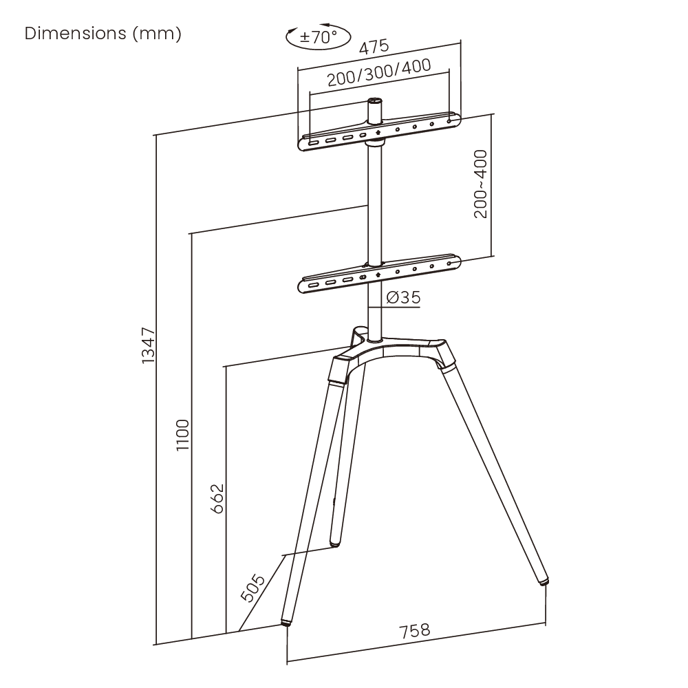 Pastel Easel Studio TV Floor Tripod Stand Supplier and