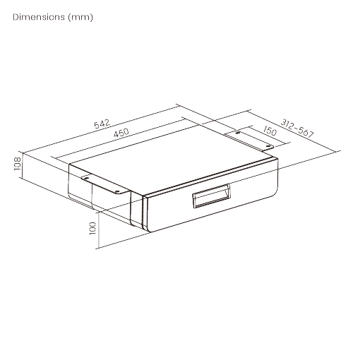 Space-Saving Under-Desk Slim Storage Drawer DA02-5  from china(chinese)