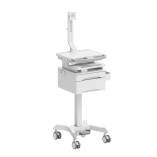 Compact Medical Cart with Monitor Arm & Drawers