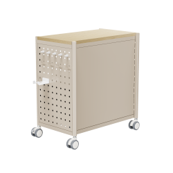 Large Mobile Storage Cabinet with Pegboard