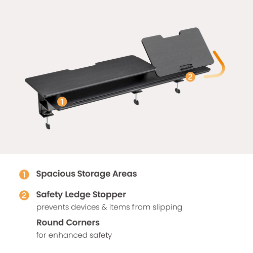 2-Layer Clamp-On Monitor & Laptop Riser with Height-Adjustable Laptop Riser STB34-03  from china(chinese)