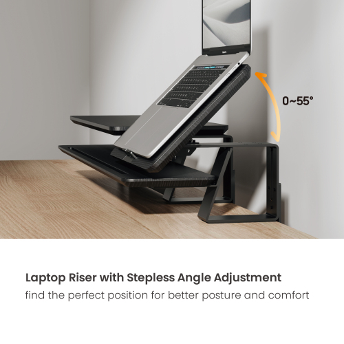 2-Layer Clamp-On Monitor & Laptop Riser with Height-Adjustable Laptop Riser STB34-03  from china(chinese)