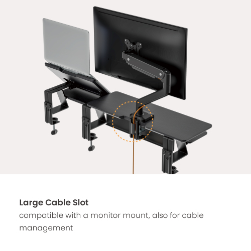 2-Layer Clamp-On Monitor & Laptop Riser with Height-Adjustable Laptop Riser STB34-03  from china(chinese)