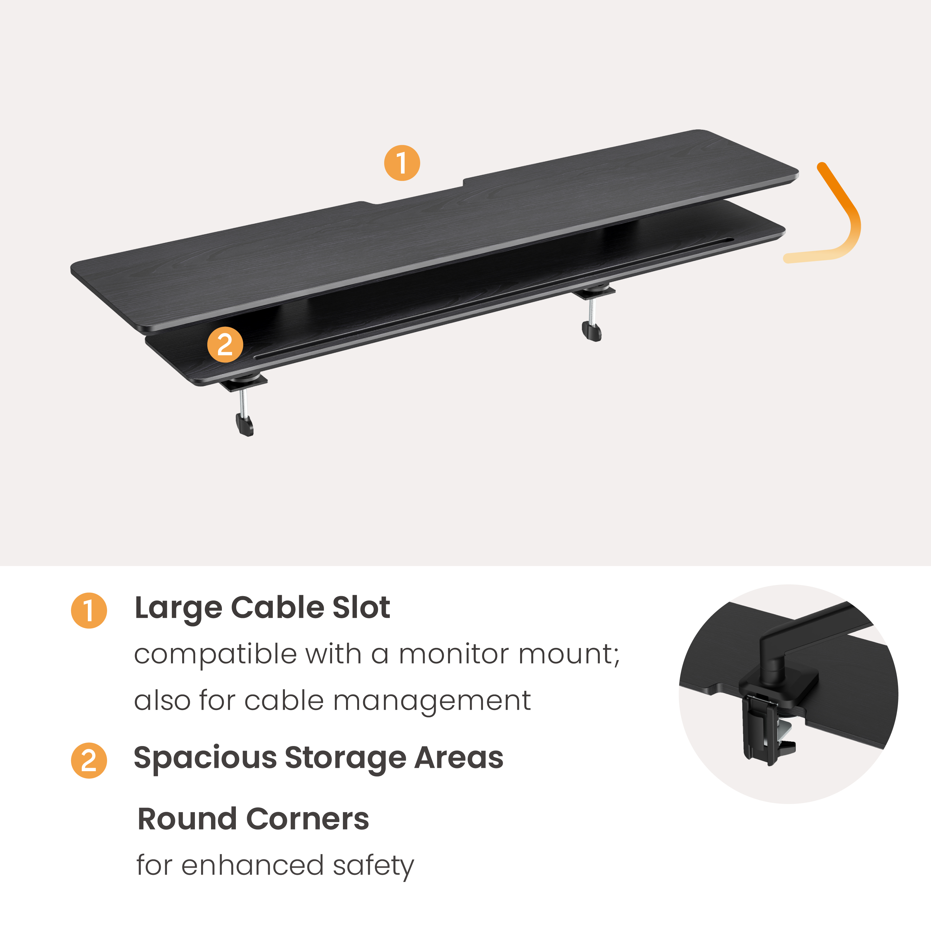 Large 2-Layer Clamp-On Monitor & Laptop Riser Supplier and Manufacturer ...