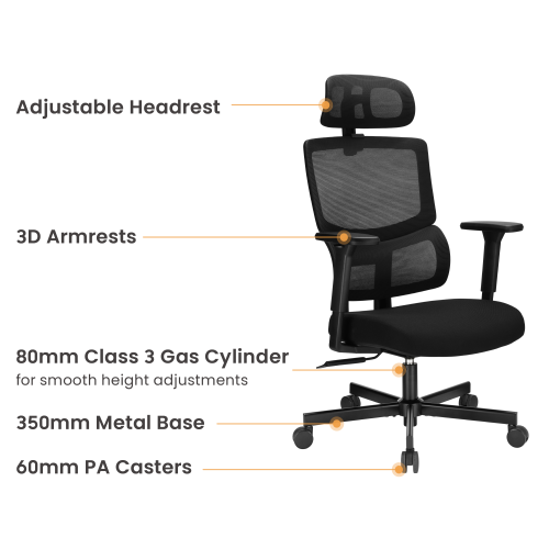 Ergonomic Office Chair with Adjustable Headrest & 3D Armrests CH10-1  from china(chinese)