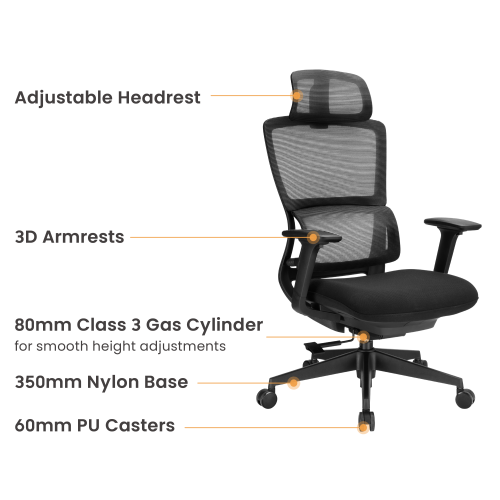 Ergonomic Office Chair with Adjustable Headrest/Seat Depth & 3D Armrests CH10-3  from china(chinese)