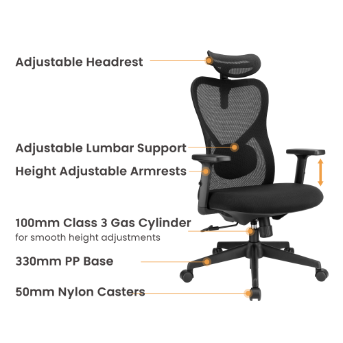 Ergonomic Office Chair with Adjustable Headrest/Lumbar Support CH10-8  from china(chinese)