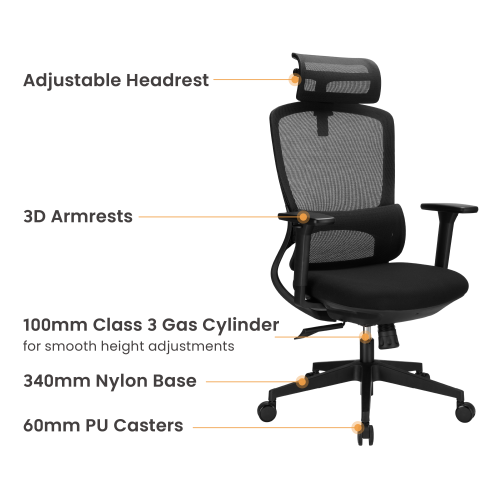 Ergonomic Office Chair with Adjustable Headrest & 3D Armrests CH10-15  from china(chinese)