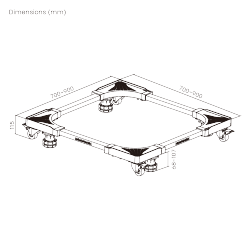 Heavy-Duty Adjustable Mobile Base with Locking Casters