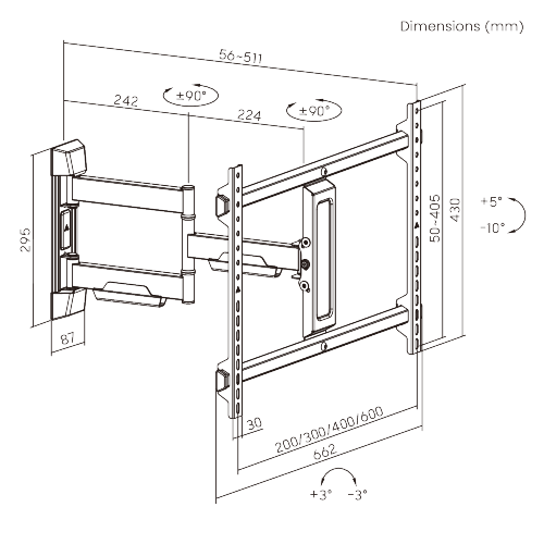 Modern Designed Full-Motion TV Mount LPA76-463 Supports 32"-70" TVs from china(chinese)