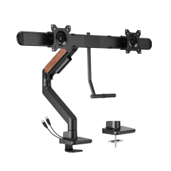 Fusion Gas Spring Dual Monitor Arm with USB-A/USB-C Ports