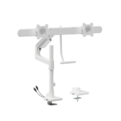 Fusion Gas Spring Pole-Mounted Dual Monitor Arm with USB-A/USB-C Ports