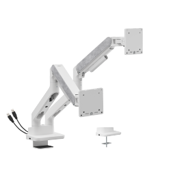 Fusion Heavy-Duty Gas Spring Dual Monitor Arm with USB-A/USB-C Ports