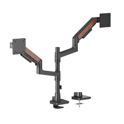 Fusion Heavy-Duty Pole-Mounted Gas Spring Dual Monitor Arm