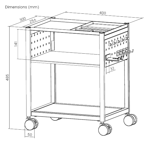 Standard Mobile Storage Cabinet with Pegboard MCT02-01 Storage that moves with you. from china(chinese)