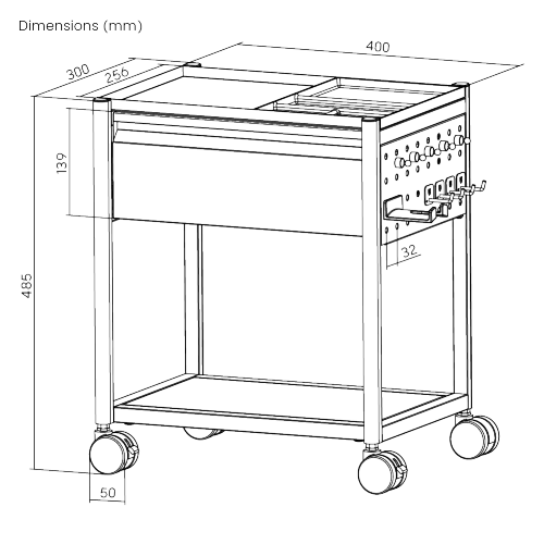 Standard Mobile Storage Cabinet with Pegboard MCT02-02 Storage that moves with you. from china(chinese)