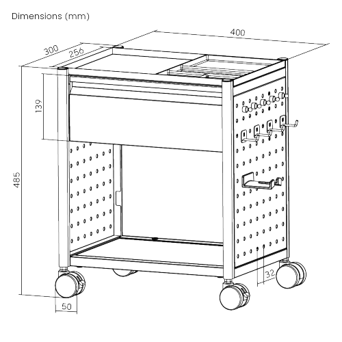 Standard Mobile Storage Cabinet with Pegboard MCT02-03 Storage that moves with you. from china(chinese)